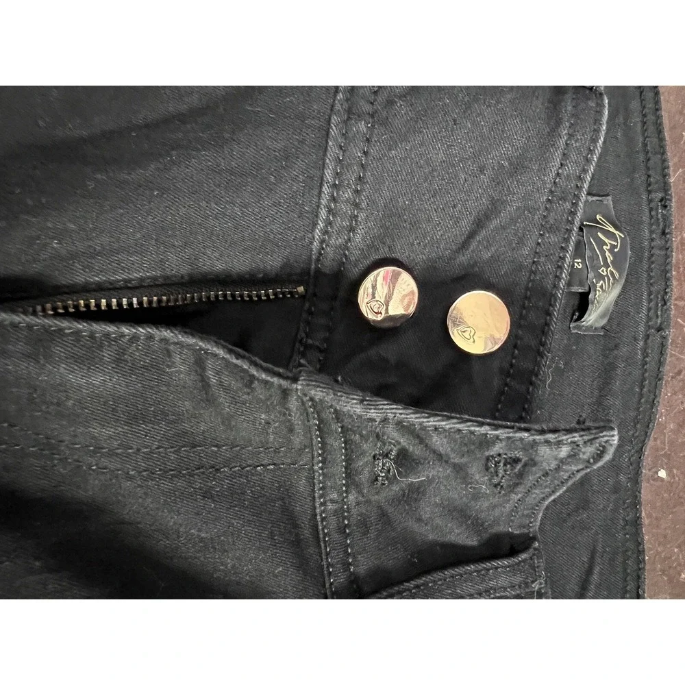 NWT  Toledo|‎ Size 12 | Deep Black W/ Gold Accents |Straight Women's Jeans